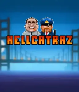 Dive into the exciting world of Hellcatraz slot by Relax Gaming, showcasing a comic-style prisoner and a guard with the infamous Alcatraz prison and San Francisco skyline in the background. This graphic captures the light-hearted escapade of an prison break-themed game, great for those who enjoy playful themes, delivering a entertaining escape. 